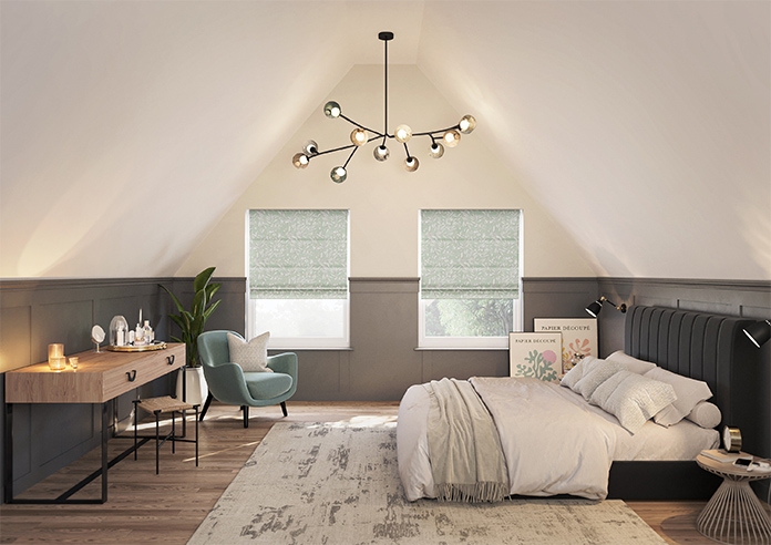 Aviary Velvet, Eucalyptus - Roman Blind - Image 8
